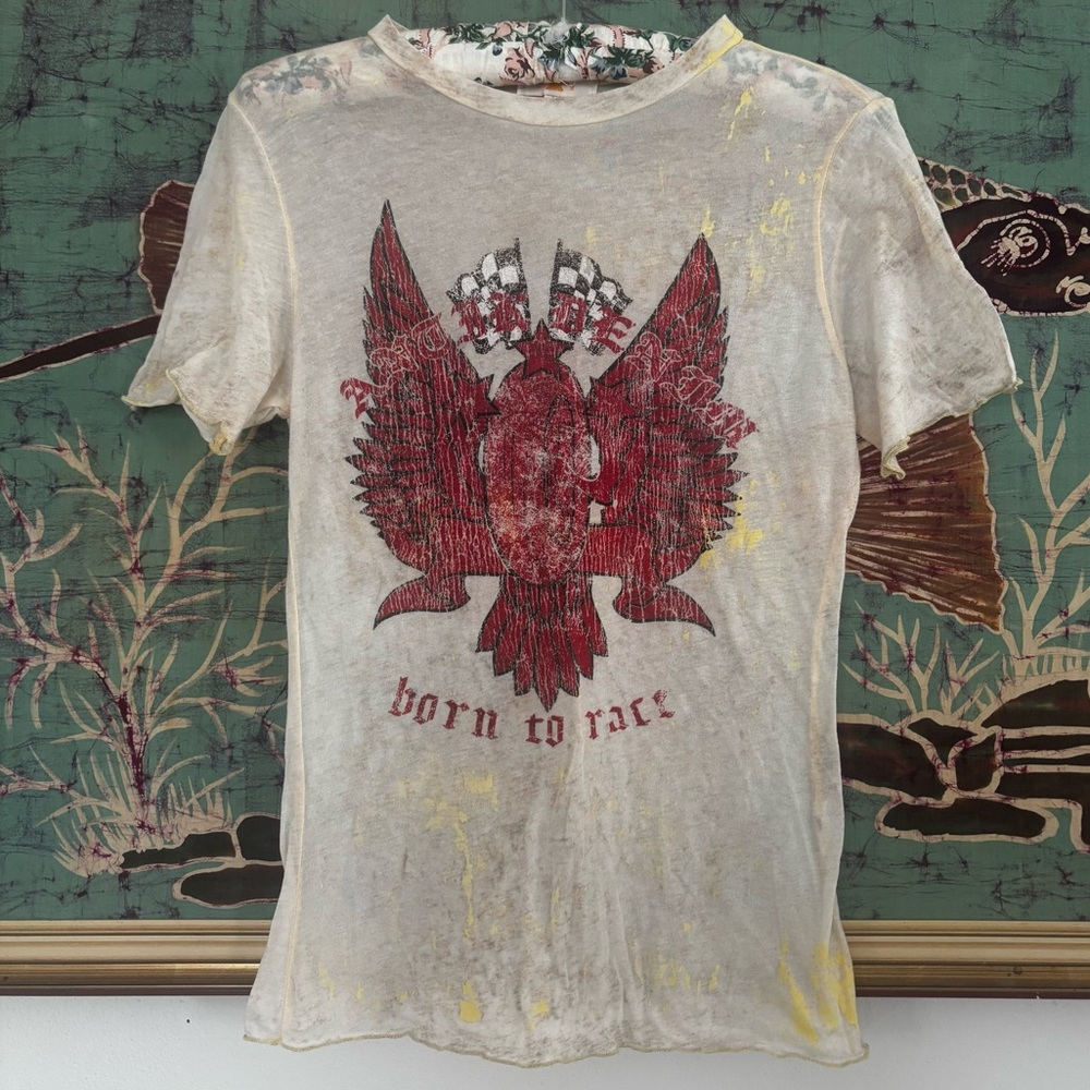 Vintage Y2K Antik Denim Sheer Graphic Tee